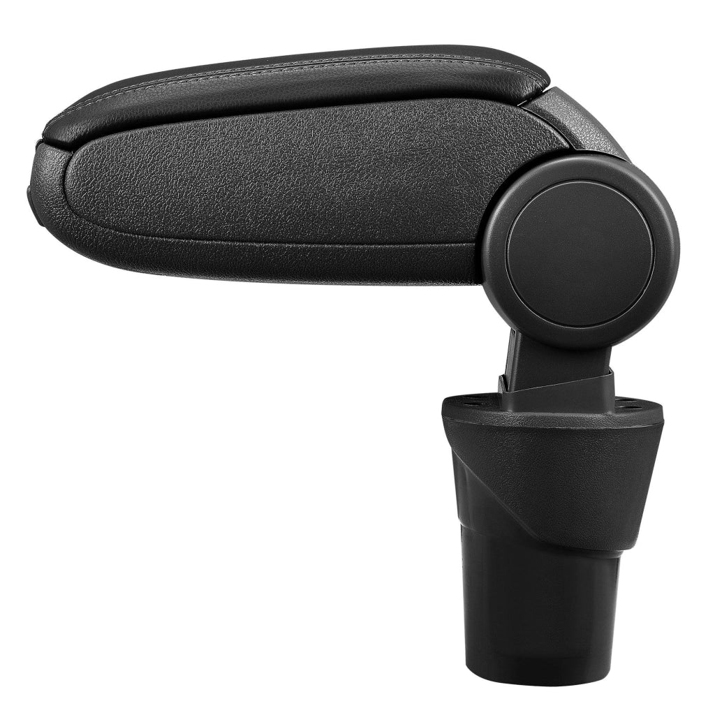 Bracciolo centrale per Nissan Micra K13 con scomparto imbottito in similpelle nera con cuciture nere 03_0000534