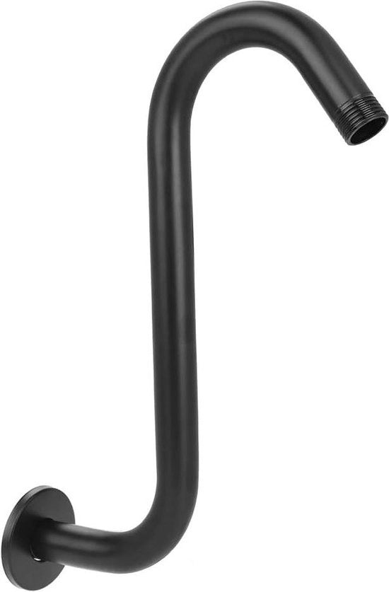 Estensione per doccia 20 cm - acciaio inossidabile - S-curva - alta altezza - accessori per la doccia - nero - duraturo