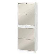 Scarpiera 4 Ante Specchio 1 Cassetto P29 Kit Ossido Bianco cm 63x29x164h - Sarmog