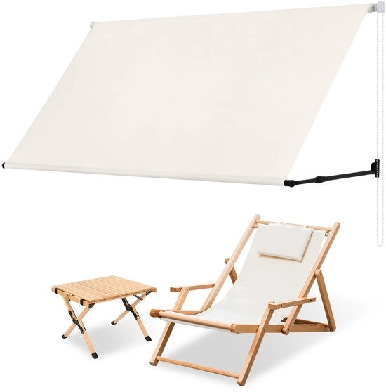 Ombrellone Esterno con Maniglie a Catenaccio – Luogo di Sosta per Balcone 200x150 cm Beige