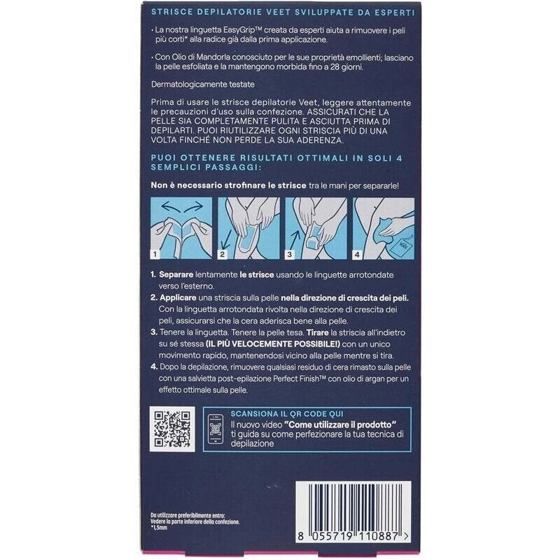 STRISCE VEET DEPIL CORPO EXPERT 12 PZ GAMBE & CORPO PER PELLI SENSIBILI