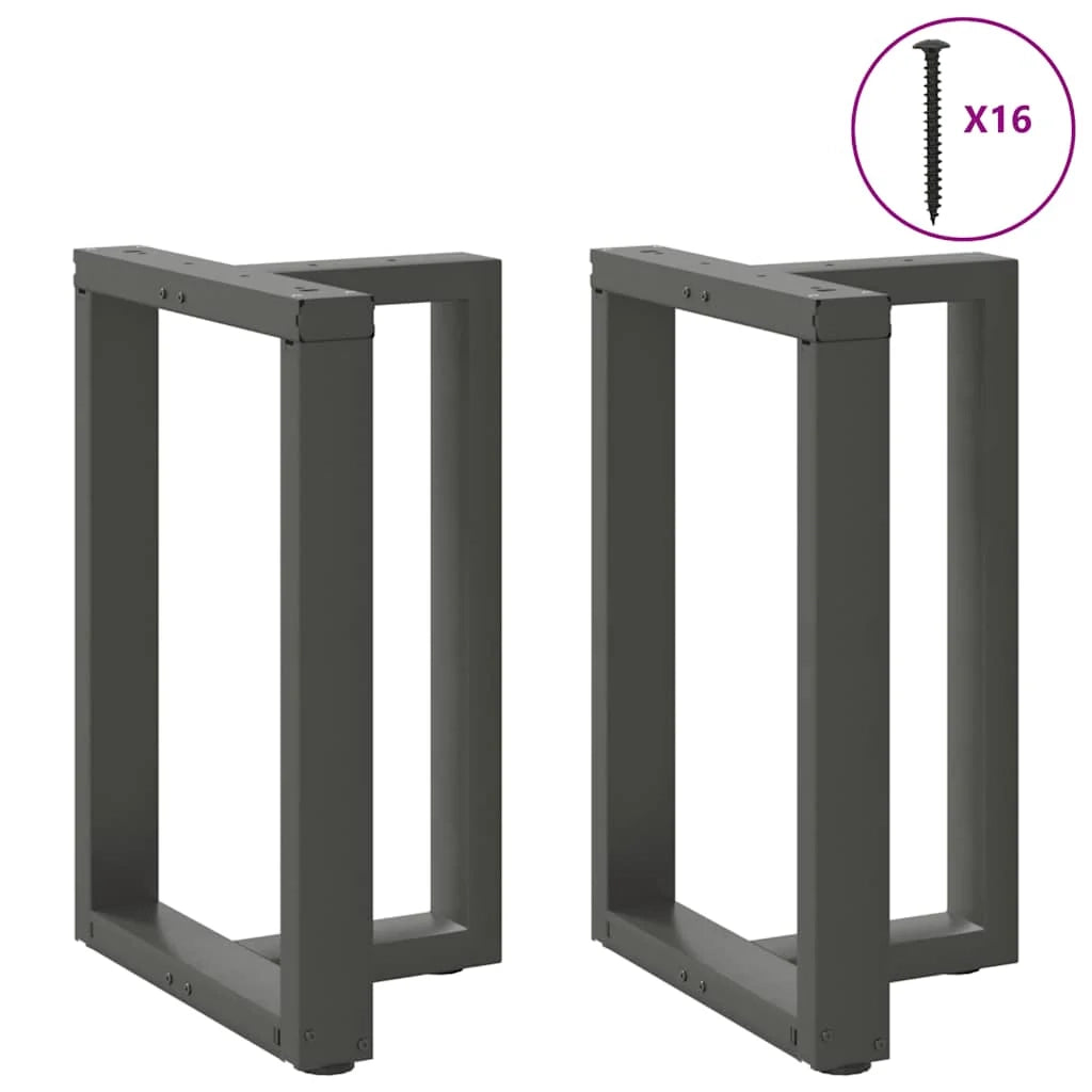 Set di 2 gambe regolabili a forma di T per tavolo da pranzo 60 x 35 x 73 cm design moderno acciaio antracite 02_0057323