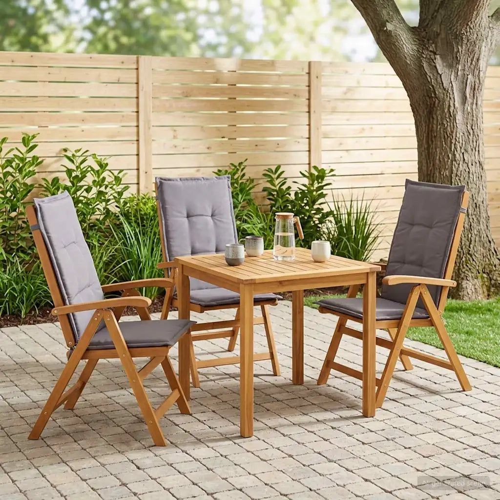 Sedie da giardino reclinabili 3 pz Naturale 42041434