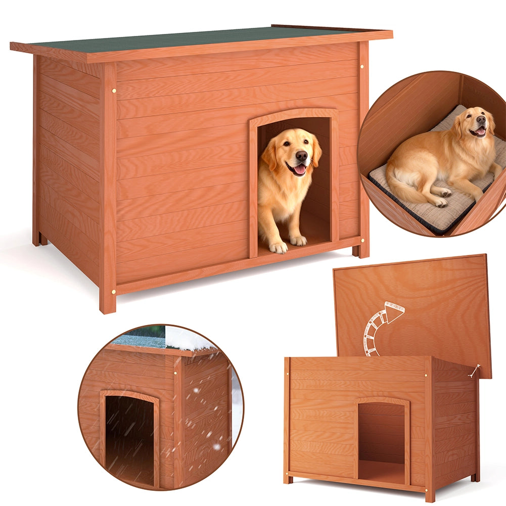Cuccia per Cani Grande per Esterno in Legno Tetto Apribile Casetta per Animali