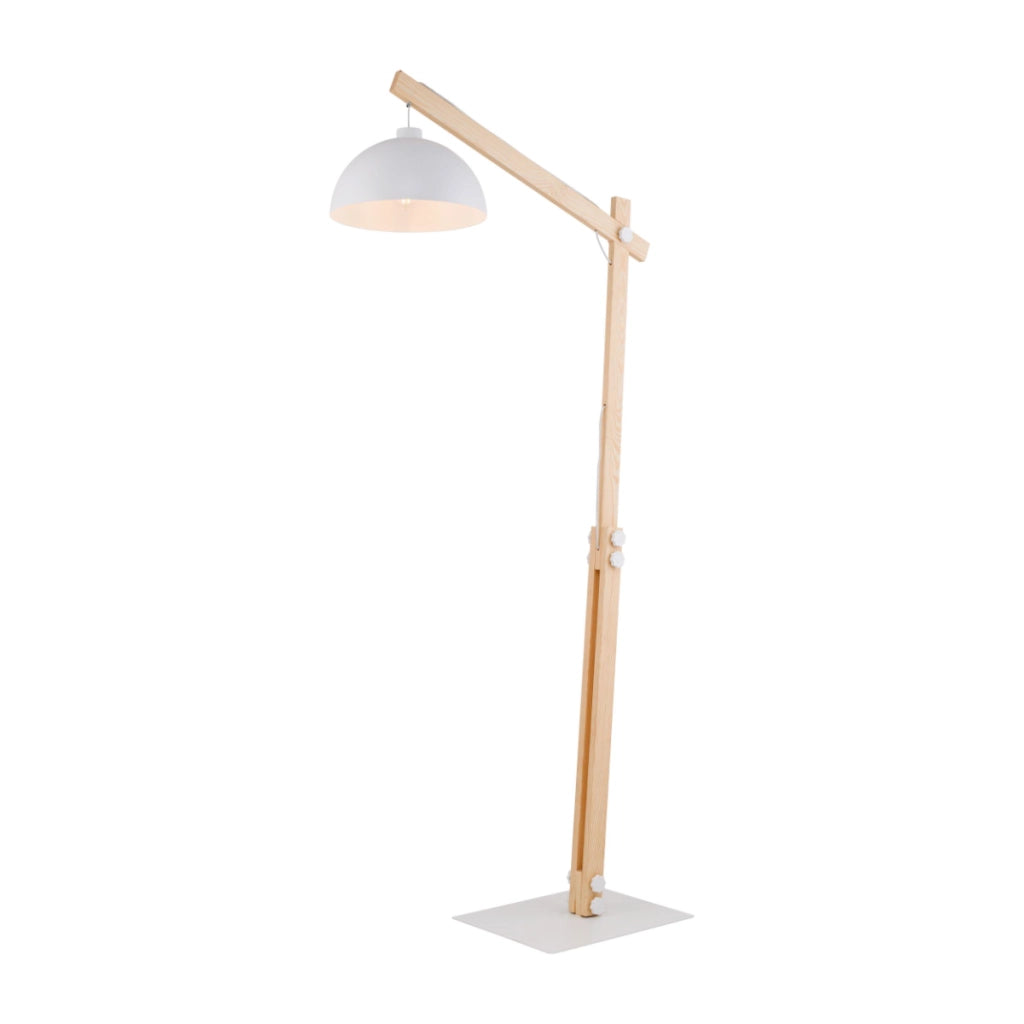 Lampada da terra OSLO bianca legno E27 15W TK-Lighting 5592