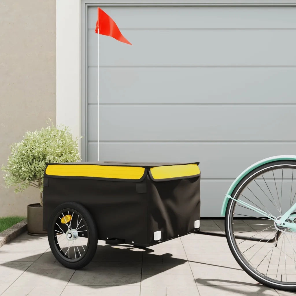 Rimorchio da Bici Nero e Giallo 45 kg in Ferro CFW6908556
