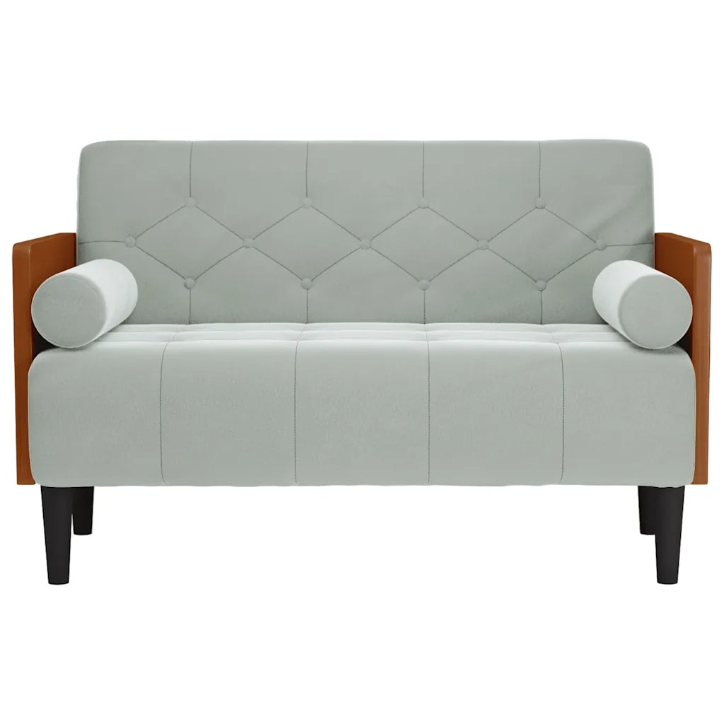 Divano Divanetto con Cuscini Bolster Grigio Chiaro 110 cm 4100601