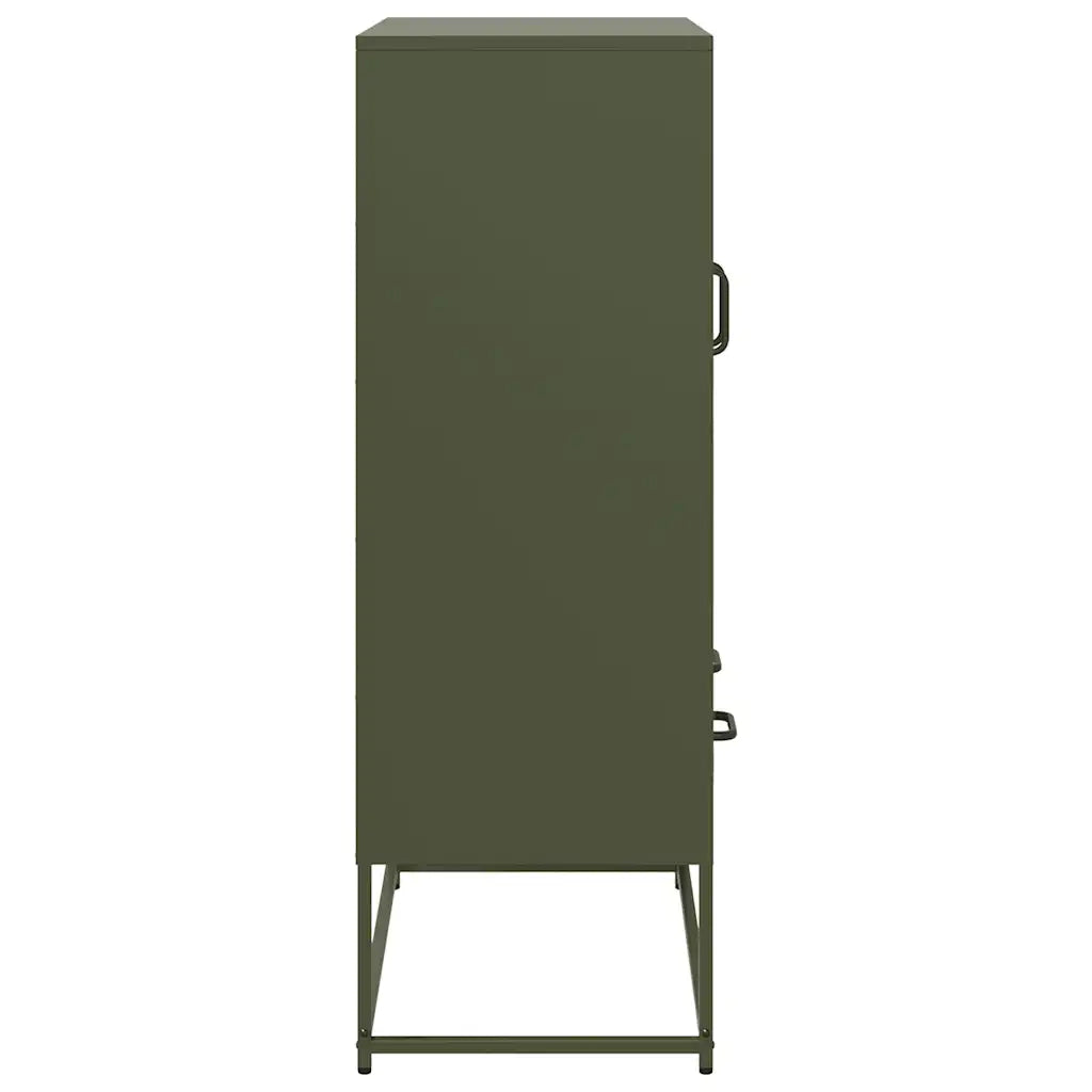 vidaXL Credenza Verde Oliva 68x39x111,5 cm in Acciaio