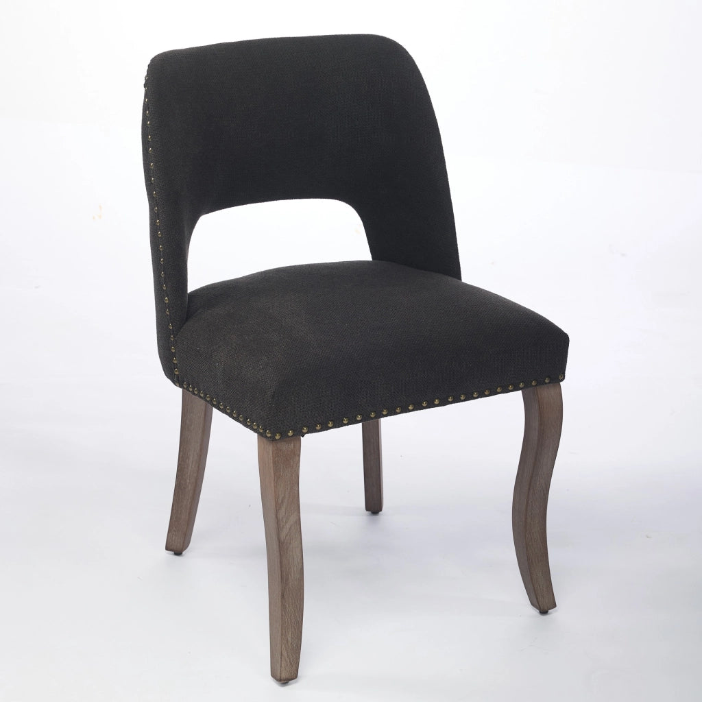 Set 2 Sedie da Pranzo in Legno ¨C Xylo ¨C Tessuto Imbottito, Nero, Stile Moderno