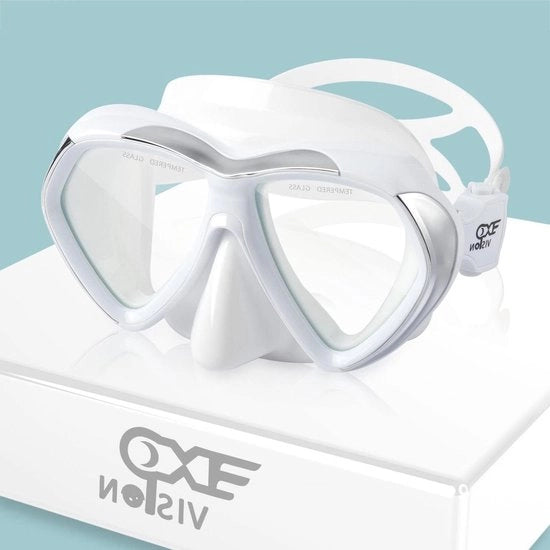 Duikmasker per adulti - occhiali per snorkeling con lente antifumo in vetro resistente