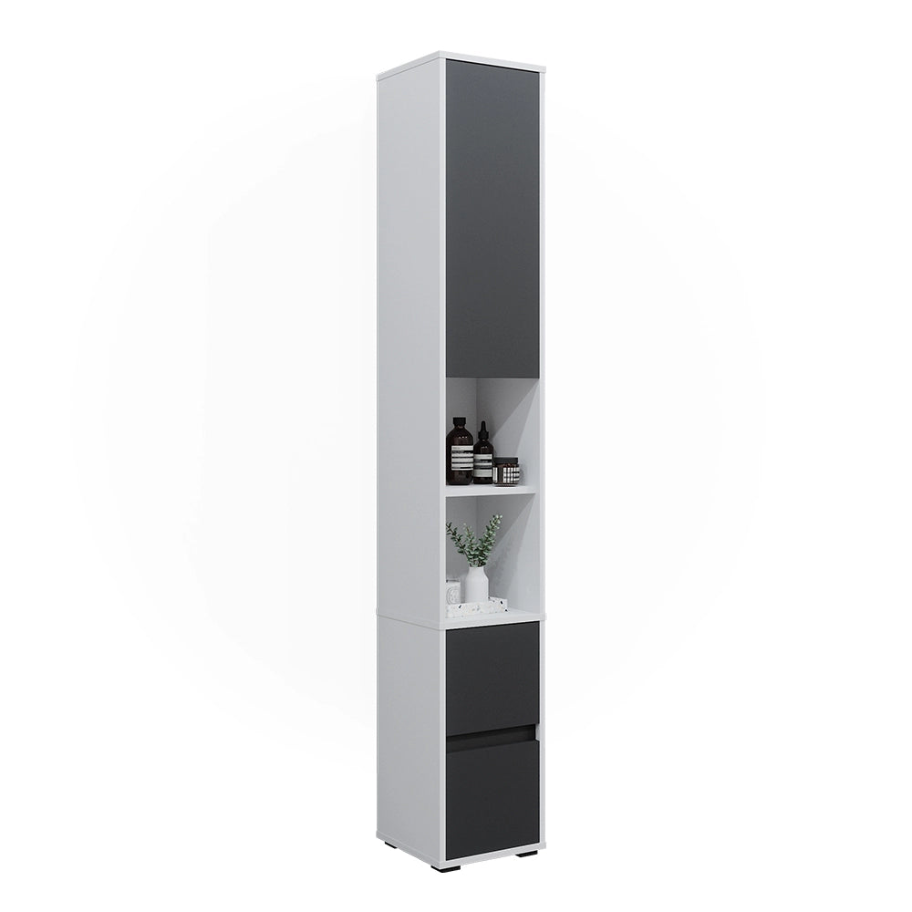 Vicco Armadio per la biancheria Bianco 30.2 x 189 cm con un'anta e due cassetti