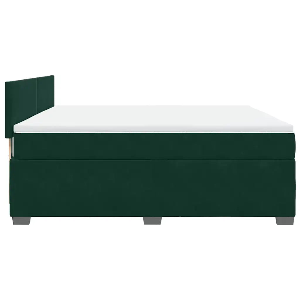 vidaXL Giroletto a Molle con Materasso Verde Scuro 180x200 cm Velluto