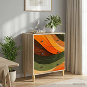 Cassettiera BONN Stampa retro wave 66 x 36,5 x 75 cm Sonoma 8007361