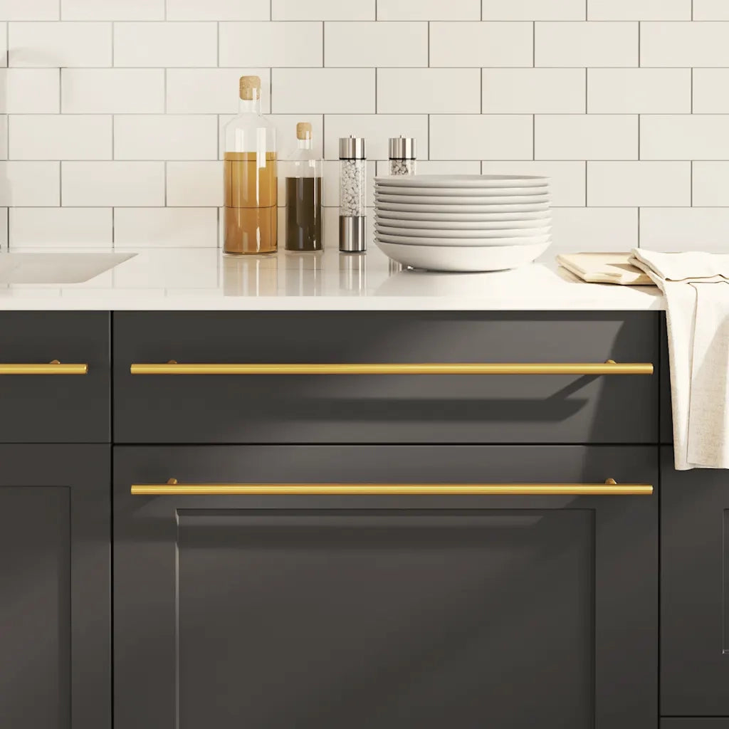 vidaXL Maniglie per Mobili 5pz Oro 480mm in Acciaio Inox