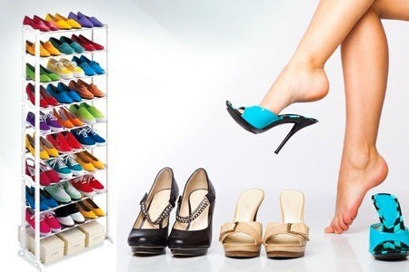 Scarpiera Salvaspazio 30 Paia 51x24x140 cm Organizer per Ripostiglio