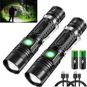 Lanterna Militare - Lanterna LED Ricaricabile - Multi Funzione - Impermeabile - per Casa, Campeggio, Emergenze