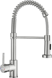 Fonte con rubinetto di cucina a sprogetto a bassa pressione con sbriciolatore a pull-down e maniglia singola rotativa 360° - commerciale - 2 modalità di sbriciolamento liscio