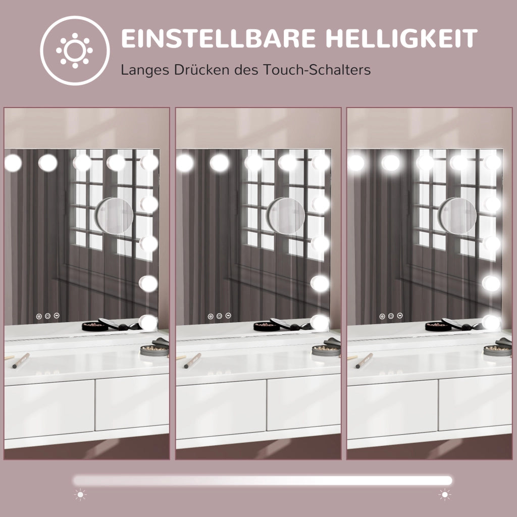 Specchio LED da Bagno ¨C Zephmum ¨C 58x48cm Bianco