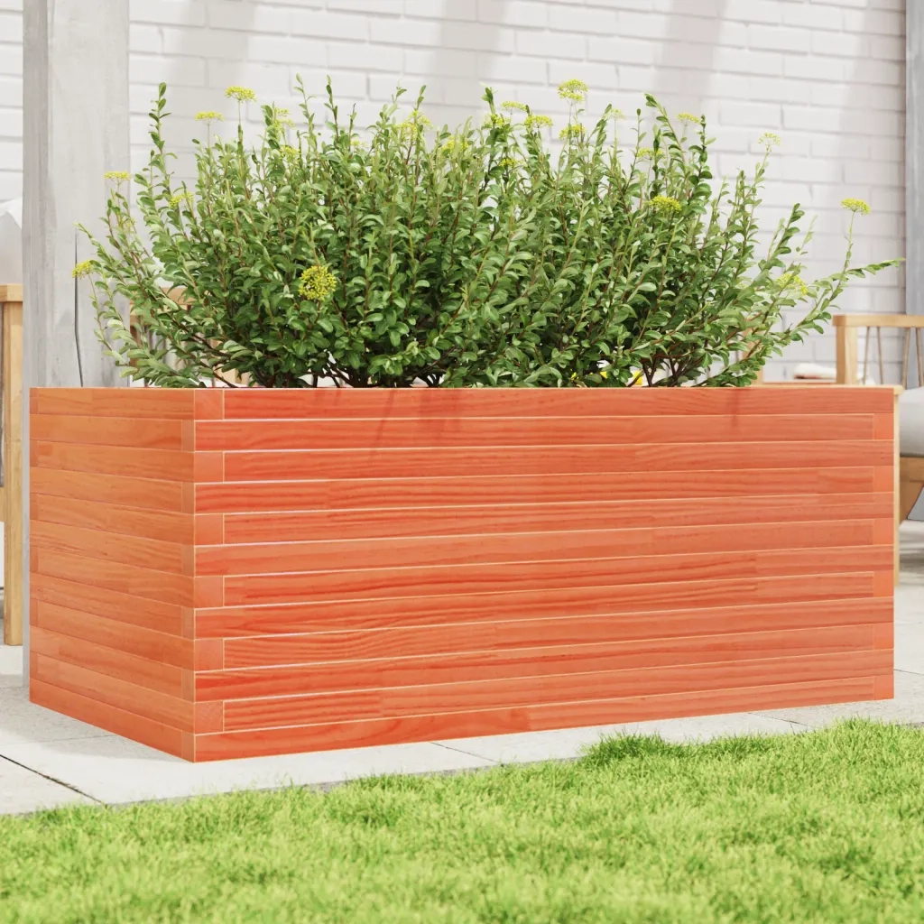 Fioriera Giardino Marrone Cera 110x60x46 cm Legno Massello Pino 3282461