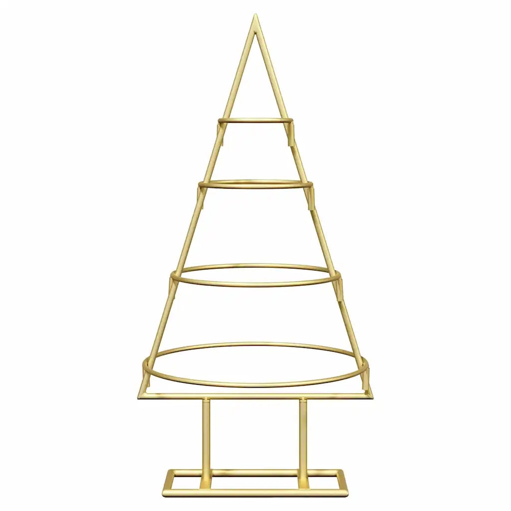 Albero di Natale | Decorazioni natalizie in metallo con supporto Oro 60 cm