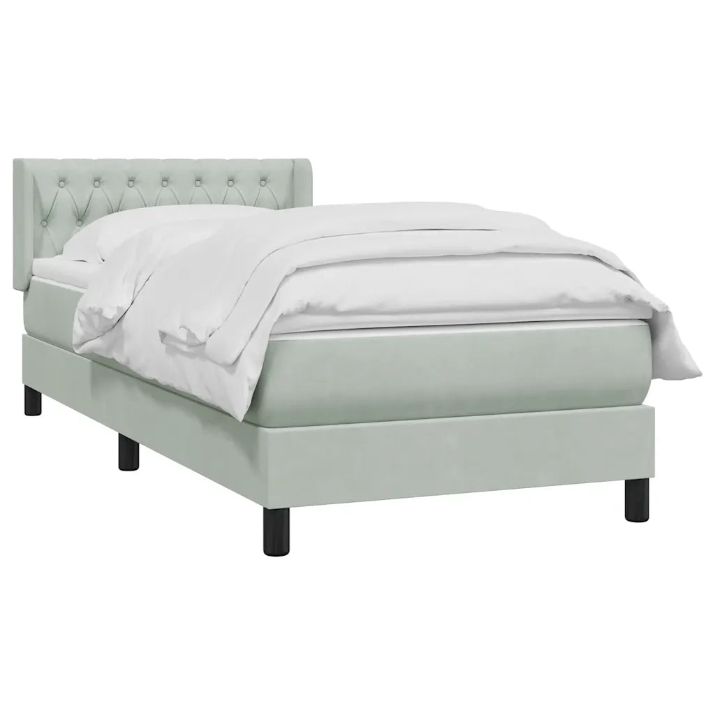 vidaXL Giroletto a Molle con Materasso grigio chiaro 90x210 cm Velluto