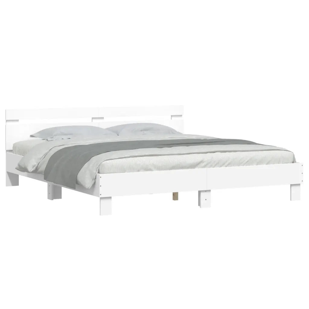 Giroletto con LED senza Materasso-Struttura Letto Bianco 180x200 cm 657933