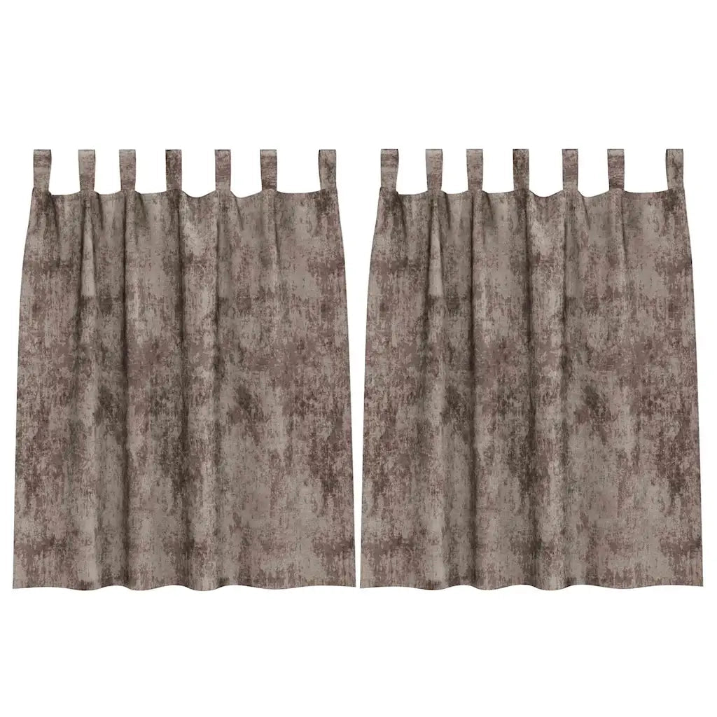 Tende in Velluto 2 pz Cappuccino 140 x 140 cm Velluto