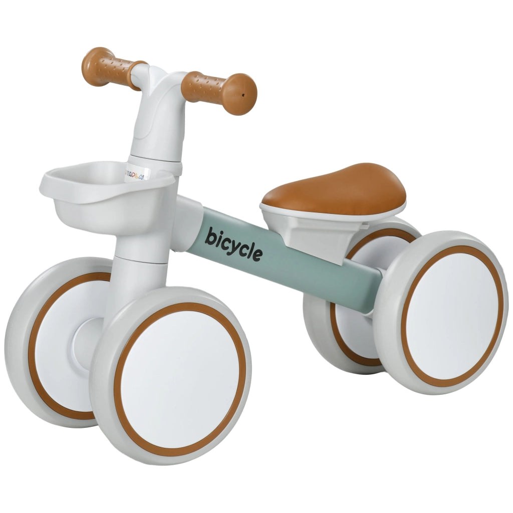Bicicletta senza Pedali Bambini 12-36 Mesi con Cestino ¨C zephmum ¨C Verde 56x27x39 cm