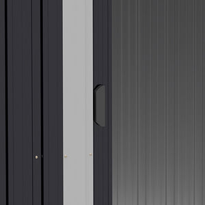 Casetta Box da Giardino Porta Utensili 200x150x190 cm in Acciaio Zincato Nero