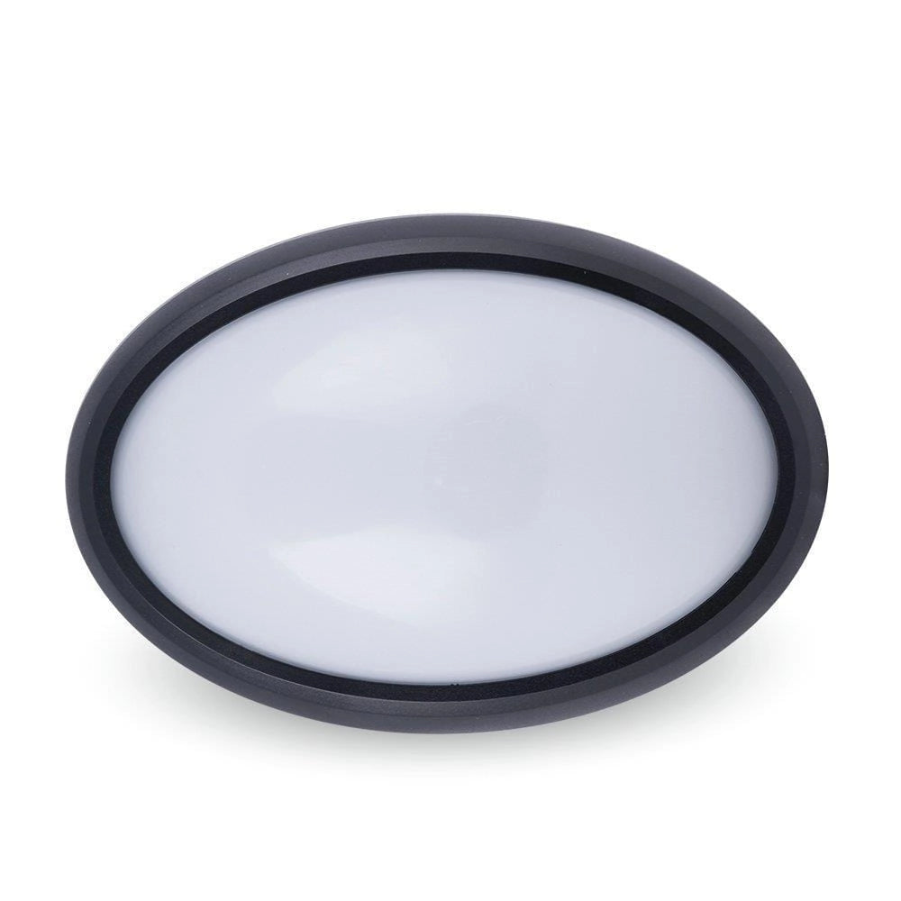 Plafoniera LED V-TAC 8W ovale nera IP66 3000K 560lm