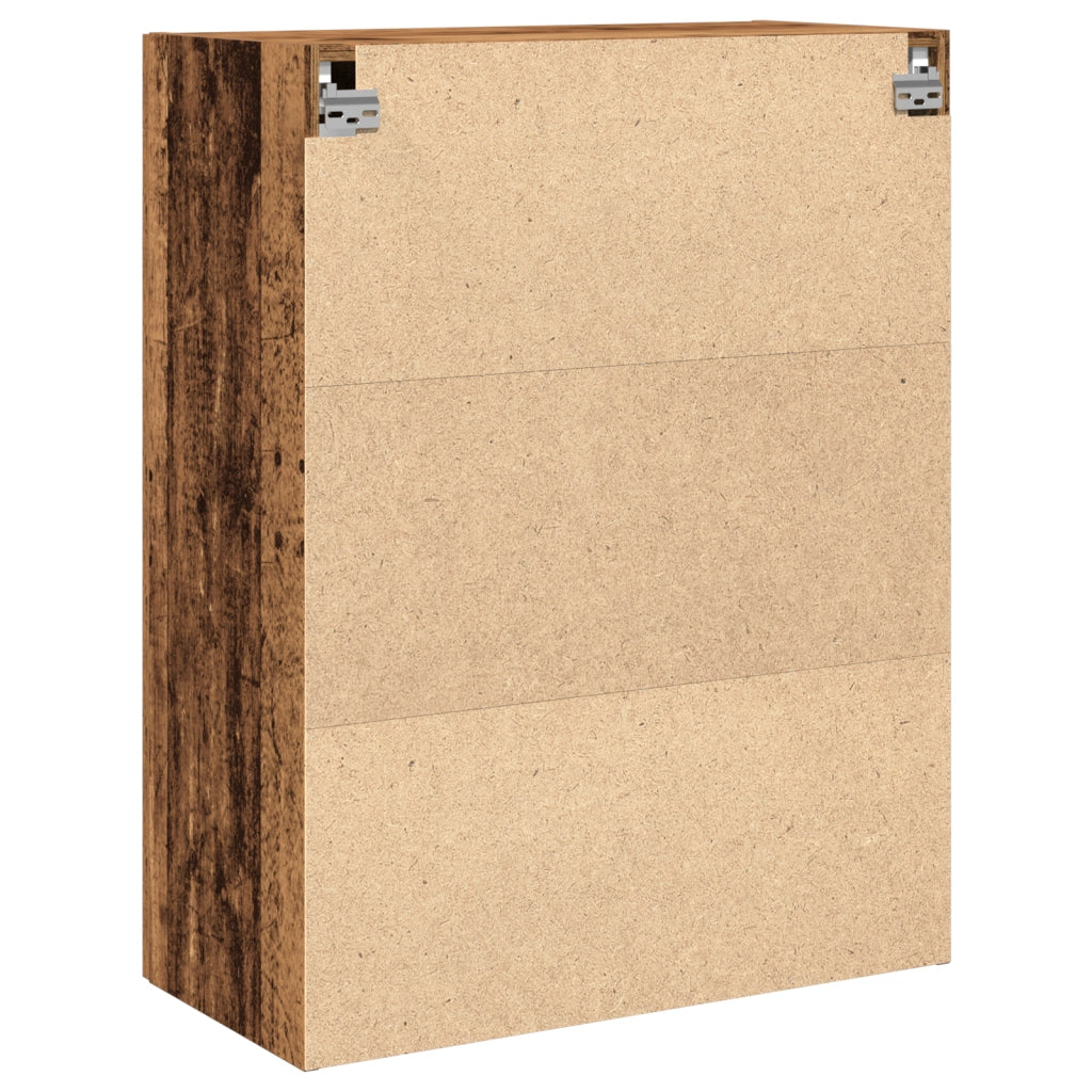 Armadio a muro con porte in vetro in legno vecchio 69,5x34x90 cm