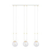 Lampadario Emibig Glam 3xE14 vetro trasparente bianco oro