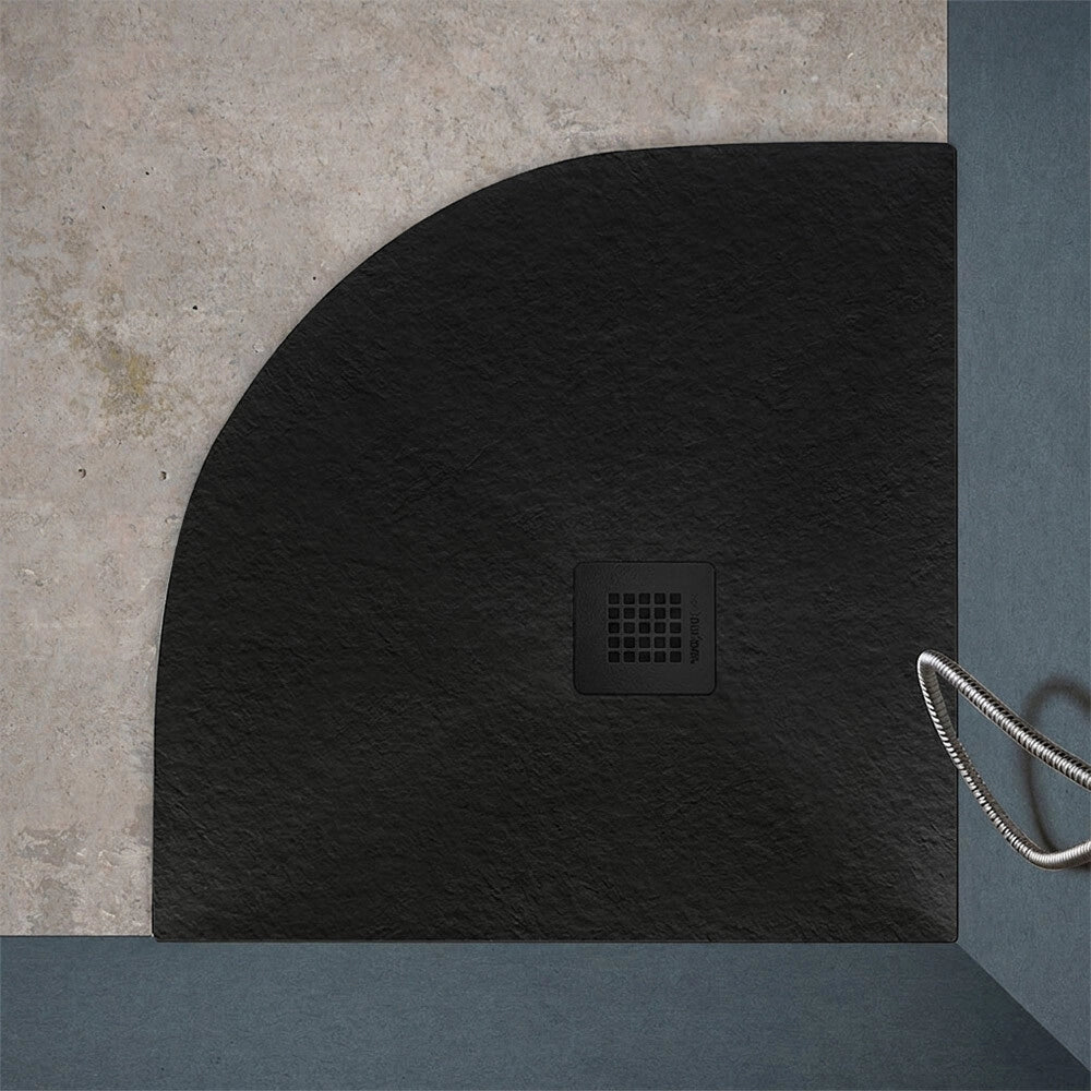 Griglia per piatto doccia nero in acciaio inox quadrata 12,5x12,5 cm