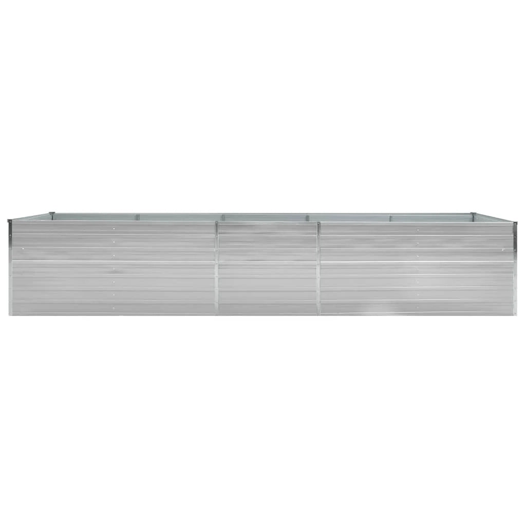 Aiuola rialzata per piante e fiori acciaio zincato 400 x 80 x 77 cm grigio 02_0001120