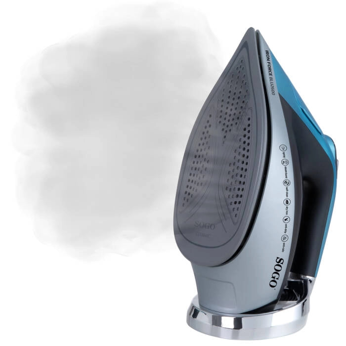 Ferro da stiro a vapore 2600W con piastra in ceramica, serbatoio 250ml, colpo di vapore 80g/min, funzione anti-calcare - SOGO