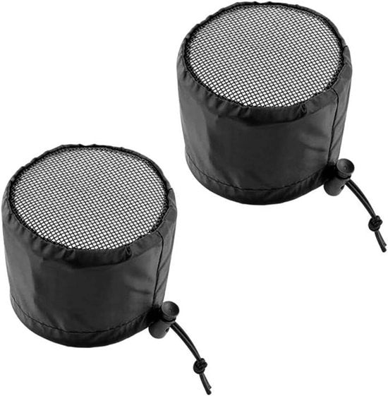 Ventile per Tenda - 6 Pollici - Copertura Filtro per Ventilatore di Tenda con Cinturino Elastico e Ganci Fissi - Schermo a Maglia Nera per Protezione - Ventilazione per Tenda - Crescita Vegetale