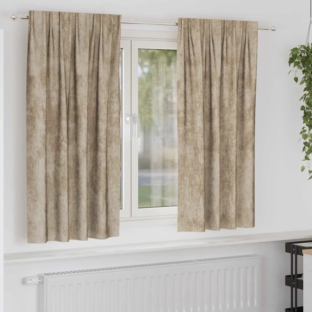 Tende in Velluto con tende 2 pcs Champagne 175 x 140 cm Velluto 4107709