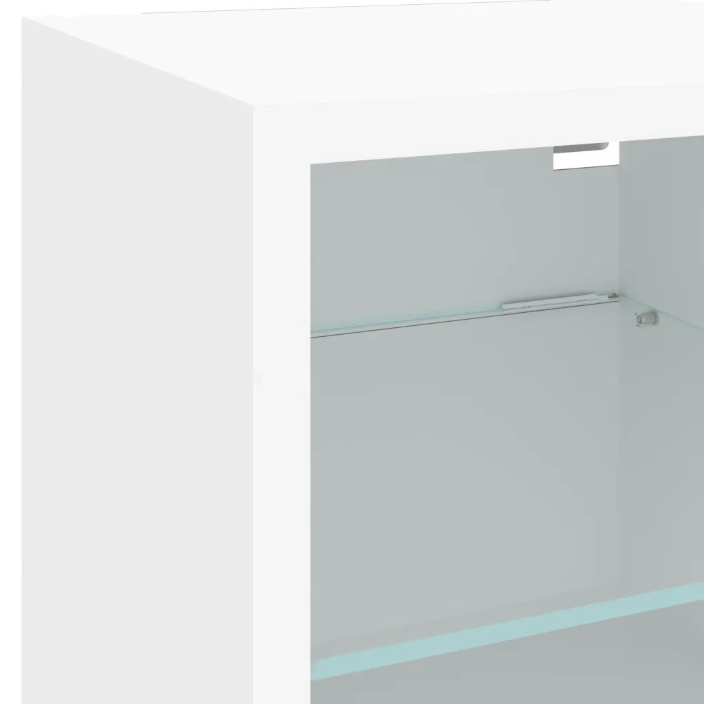 Mobile TV a Parete con Luci LED Bianco 30x28,5x30 cm 836973