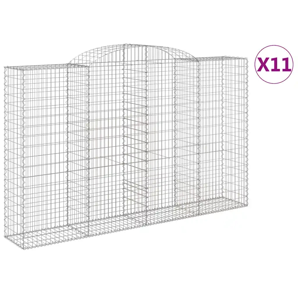 Cesti Gabbioni ad Arco 11 pz 300x50x180/200 cm Ferro Zincato 3146782