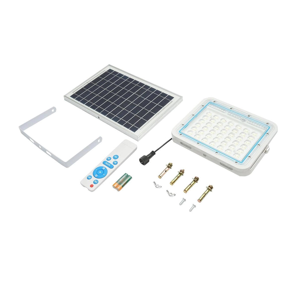 Proiettore led 100W con pannello solare 8W, batteria 5000mAh e telecomando IP66