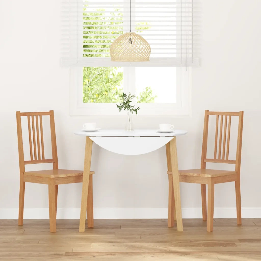 Sedie da Pranzo 2 pz | Sedie da cucina Naturale in Legno Massello di Hevea