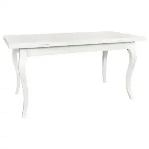 Tavolo provenzale allungabile in legno provenzale bianco con basamento dritto