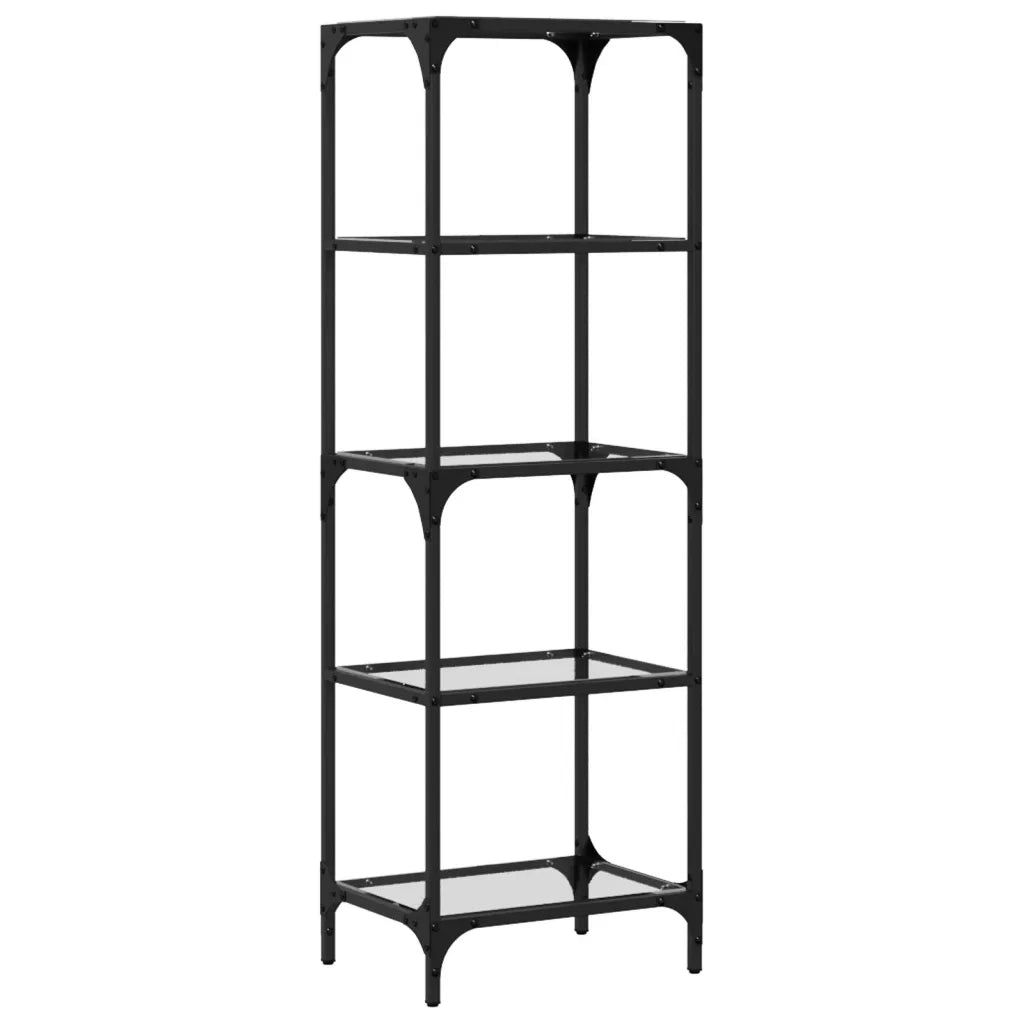 vidaXL Scaffale con Piano in Vetro Trasparente 40x30x123cm in Acciaio
