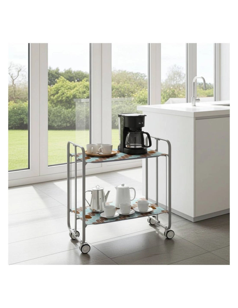 Carrello da cucina pieghevole grigio con ruote BAUHAUS 2 ripiani