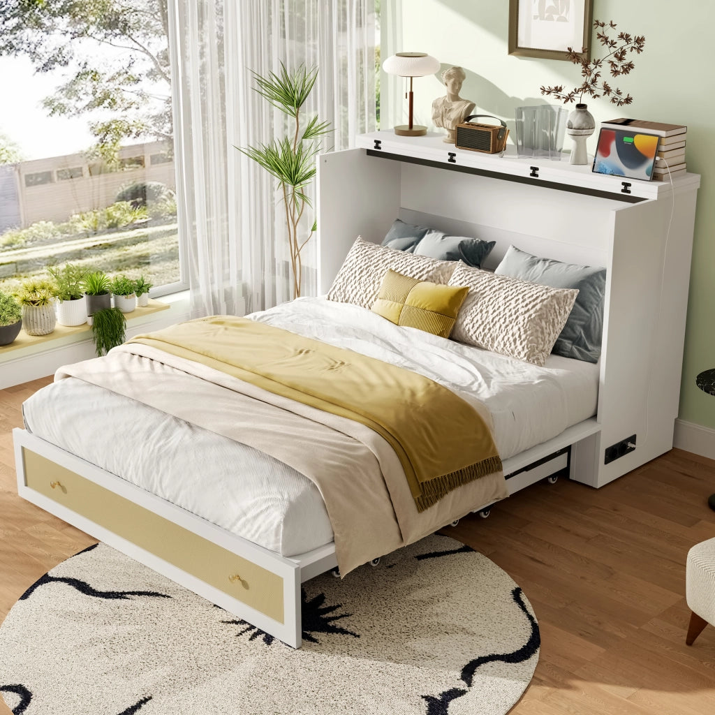 letto a scomparti mdf bianco 140 x 200 cm