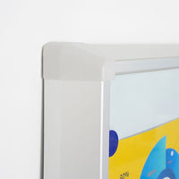 Bacheca con Ante Scorrevoli 116x98,2x5,9 cm in Alluminio Fondo Magnetico Silver