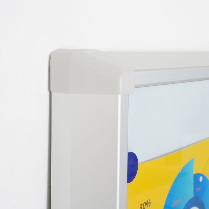 Bacheca con Ante Scorrevoli 94X67,5X5,9 cm in Alluminio Fondo Magnetico Silver