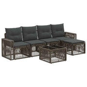Set Divano da Giardino 6 pcs Grigio e Grigio Scuro polyrattan 3435113