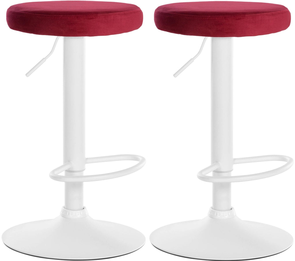 2er Set Barhocker Ponte Samt weiЯ