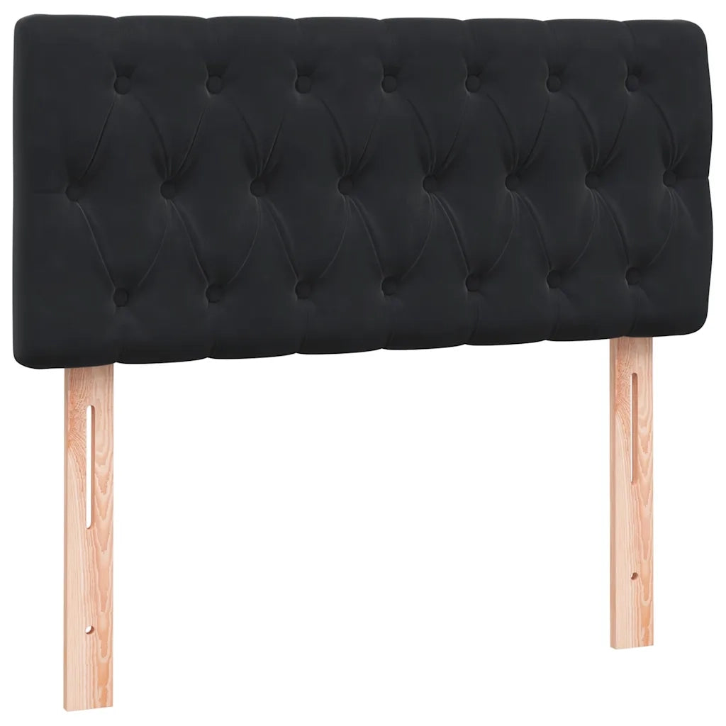 Giroletto a Molle con Materasso Nero 90x210 cm in Velluto